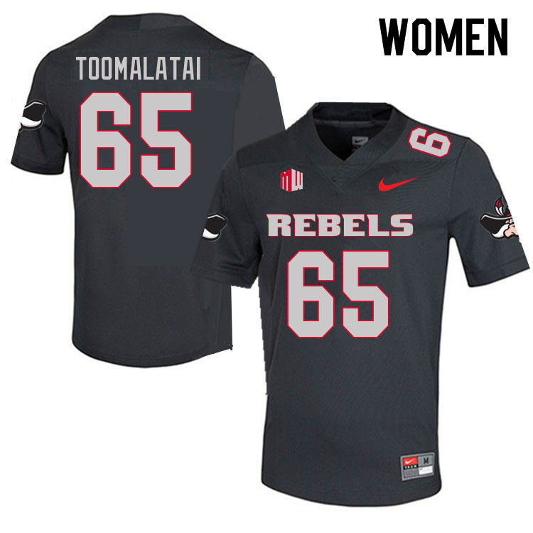 Women #65 London Toomalatai UNLV Rebels College Football Jerseys Sale-Charcoal